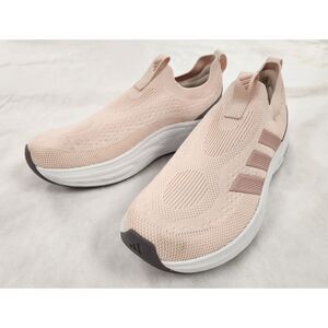 Adidas Cloudfoam Comfort Wide Fit Slip On Sneakers Women 10.5 Pink Walking Light